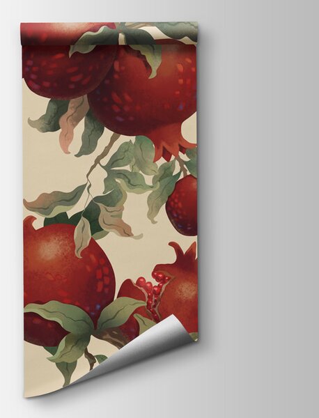 Fototapeta Ptaki na gałęzi z owocami, Fototapety design, Popularne Fototapety, t01010 - Tapeko.pl
