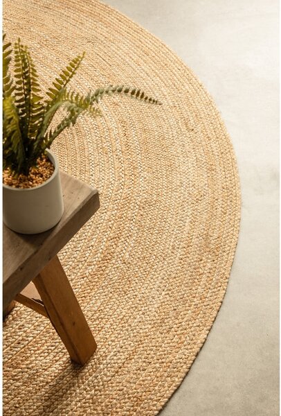 Okrągły dywan z juty dwustronny w naturalnym kolorze ø 140 cm Braided – Hanse Home