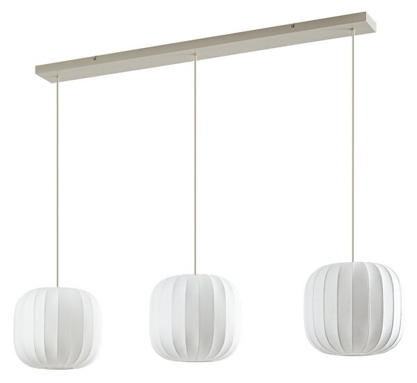 Lampa Wisząca Lucande, Bridget, ściemnialny, biały, salon, tkanina | tekstylia, skandynawski