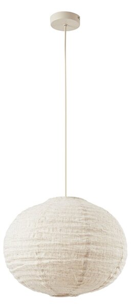 Lampa Wisząca Lindby, Autumn, ściemnialny, beżowy, salon, tkanina | tekstylia, skandynawski