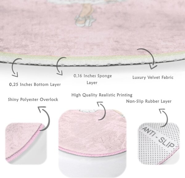 Różowy dywan dziecięcy ø 80 cm Comfort – Mila Home