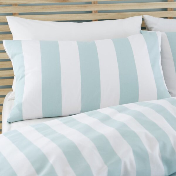 Miętowa pościel dwuosobowa 230x220 cm Cove Stripe – Catherine Lansfield