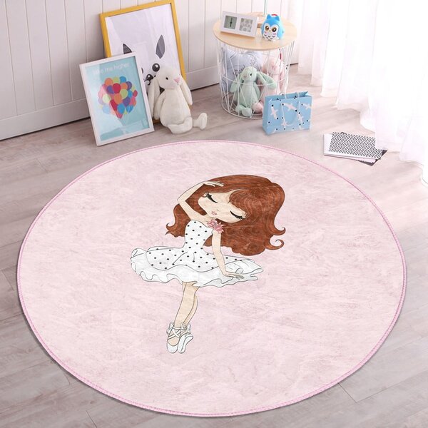 Różowy dywan dziecięcy ø 80 cm Comfort – Mila Home