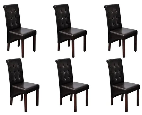 Komplet 6 tapicerowanych krzeseł pikowanych wenge S2-D38