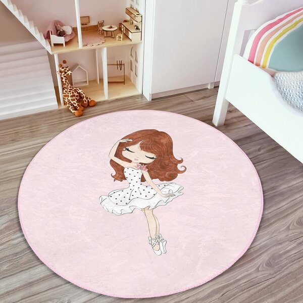 Różowy dywan dziecięcy ø 80 cm Comfort – Mila Home