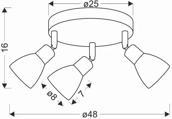 Loftowa lampa sufitowa na dysku czarny + biały - x Z070 S5-R00
