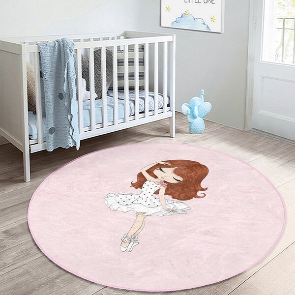 Różowy dywan dziecięcy ø 80 cm Comfort – Mila Home