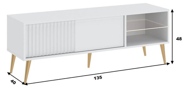 EMWOmeble Szafka RTV BARCELONA 1D | 135cm | Biały