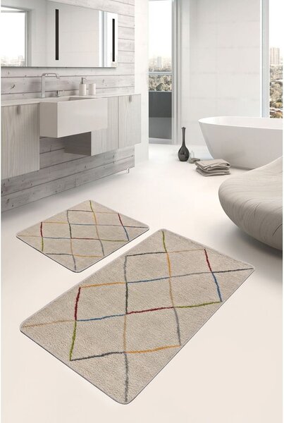 Beżowe dywaniki łazienkowe zestaw 2 szt. 60x100 cm – Mila Home