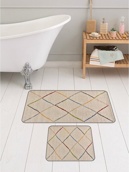 Beżowe dywaniki łazienkowe zestaw 2 szt. 60x100 cm – Mila Home