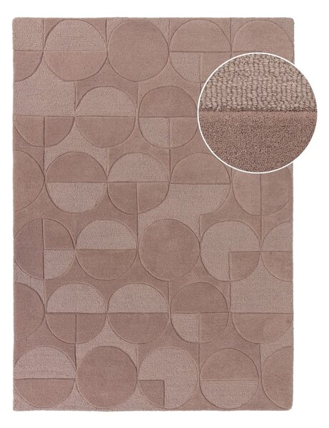 Różowy wełniany dywan Flair Rugs Gigi, 120x170 cm