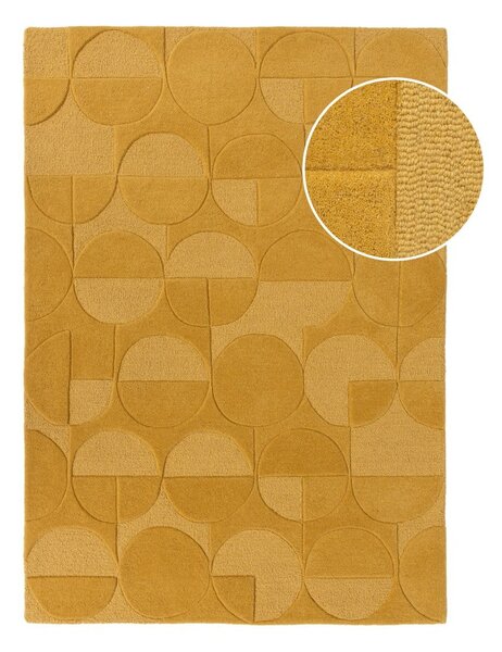 Żółty wełniany dywan Flair Rugs Gigi, 160x230 cm