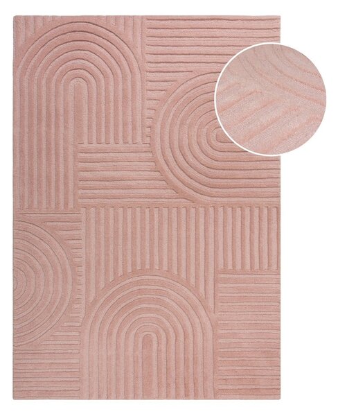 Różowy dywan wełniany Flair Rugs Zen Garden, 120x170 cm