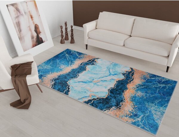 Niebiesko-złoty dywan 140x80 cm – Vitaus