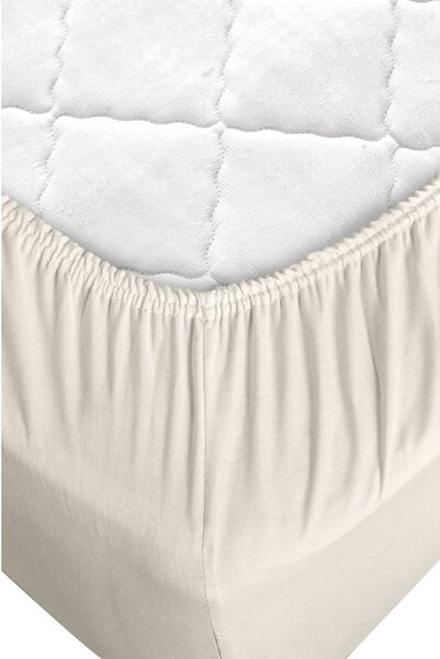 Żółto-kremowa bawełniana pościel dwuosobowa z prześcieradłem 200x220 cm – Mila Home