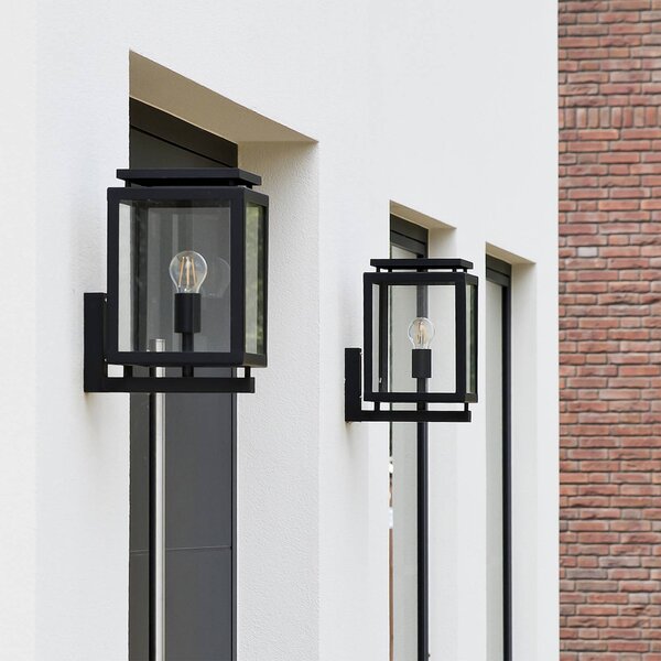 K.S. Verlichting Lampa zewnętrzna z czujnikiem ruchu Vecht, możliwość ściemniania, czarny, stal szlachetna, nowoczesny