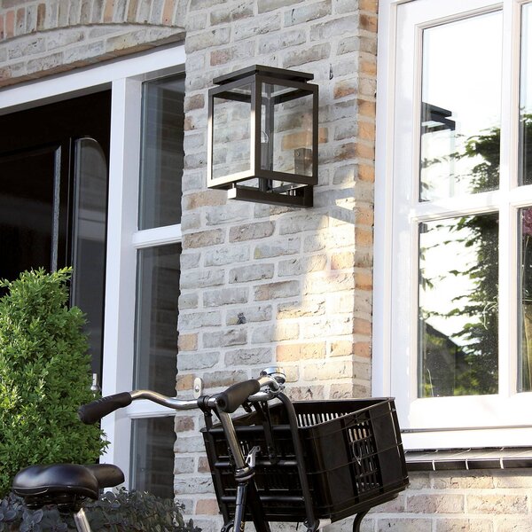K.S. Verlichting Lampa zewnętrzna z czujnikiem ruchu Vecht, możliwość ściemniania, czarny, stal szlachetna, nowoczesny