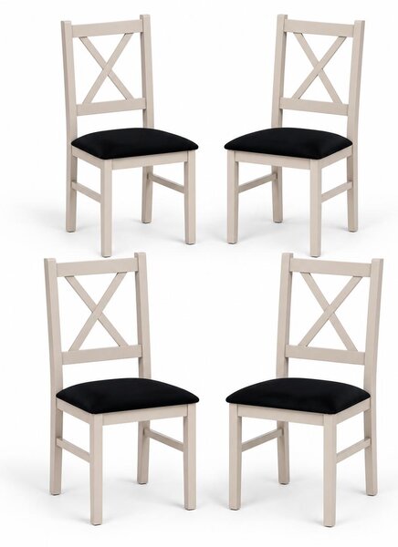 INSPIRO Zestaw 4 krzeseł tapicerowanych N-10 do jadalni – kaszmir / czarny welur 29B