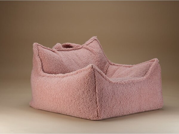 Różowy dziecięcy worek do siedzenia z materiału bouclé Chair – Wigiwama