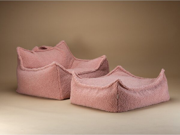 Różowy dziecięcy worek do siedzenia z materiału bouclé Chair – Wigiwama