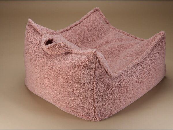 Różowy dziecięcy worek do siedzenia z materiału bouclé Chair – Wigiwama