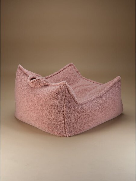 Różowy dziecięcy worek do siedzenia z materiału bouclé Chair – Wigiwama