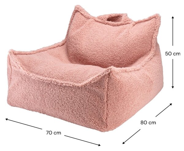 Różowy dziecięcy worek do siedzenia z materiału bouclé Chair – Wigiwama