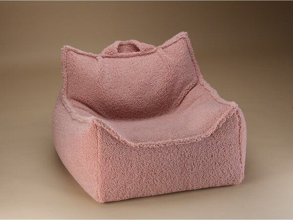 Różowy dziecięcy worek do siedzenia z materiału bouclé Chair – Wigiwama