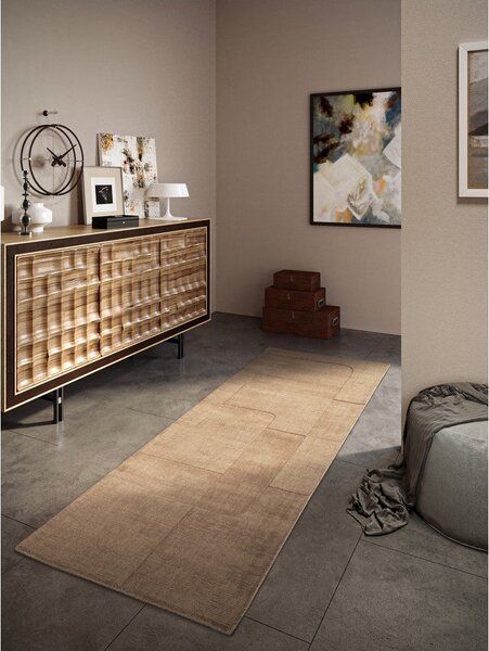 Beżowy wełniany chodnik tkany ręcznie 80x250 cm Charlotte – Villeroy&Boch