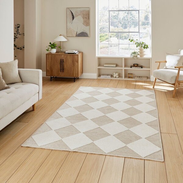 Biało-beżowy dywan odpowiedni do prania 160x230 cm Lyna Beige&White – Think Rugs