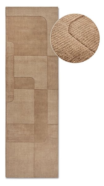 Beżowy wełniany chodnik tkany ręcznie 80x250 cm Charlotte – Villeroy&Boch