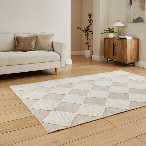 Biało-beżowy dywan odpowiedni do prania 160x230 cm Lyna Beige&White – Think Rugs