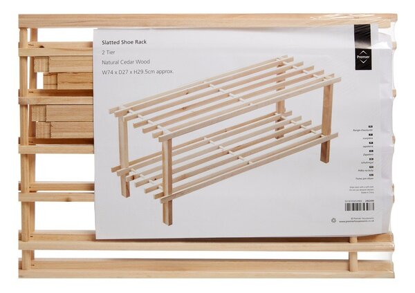 Szafka na buty z litego drewna jodłowego w jasnym naturalnym kolorze 74x30x27 cm Parker – Premier Housewares