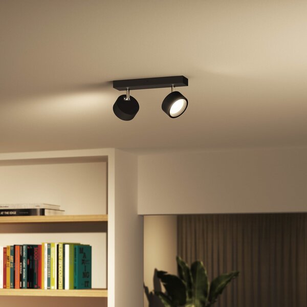 Lampa Sufitowa Philips, Bracia, czarny, salon, metal, nowoczesny