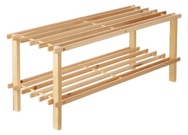 Szafka na buty z litego drewna jodłowego w jasnym naturalnym kolorze 74x30x27 cm Parker – Premier Housewares