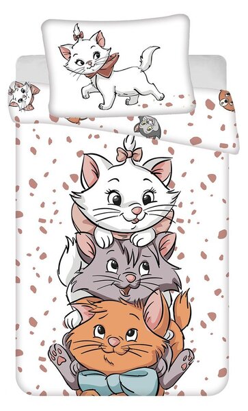 Biała bawełniana pościel dziecięca do łóżeczka 100x135 cm Marie Cat "Friends" – Jerry Fabrics