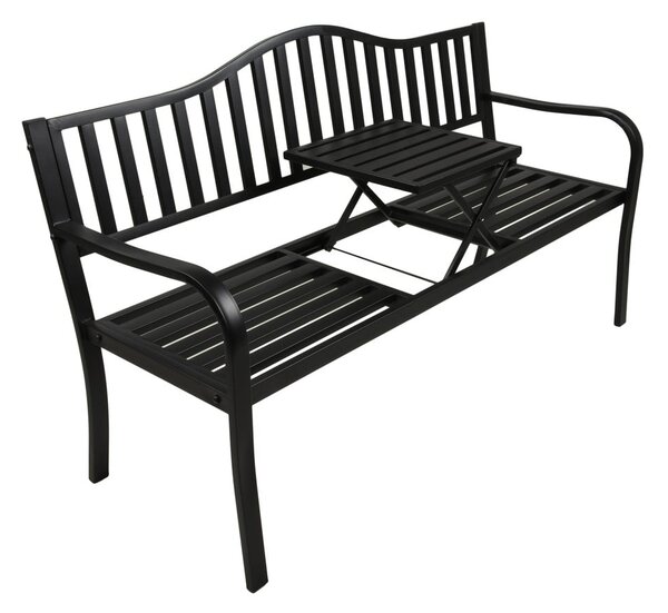 Czarna metalowa ławka ogrodowa Segula – Garden Pleasure