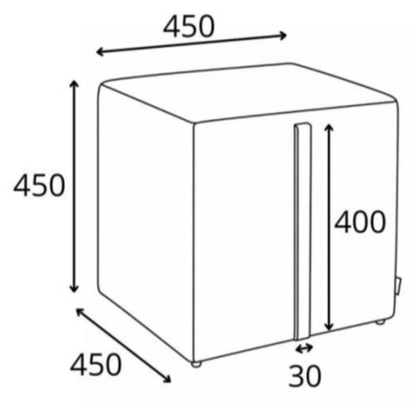 Pufa do biura tapicerowana z rączką Square Plus