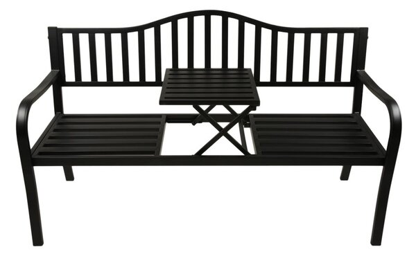Czarna metalowa ławka ogrodowa Segula – Garden Pleasure