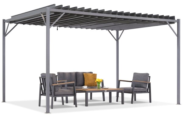Antracytowa pergola tarasowa Tasos 3x4m Garden Point