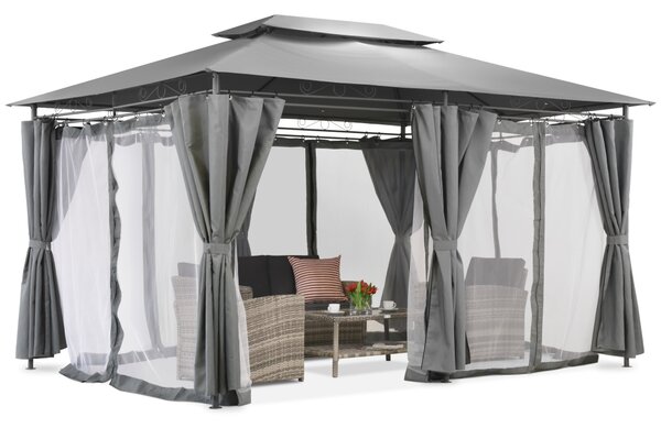 Pawilon ogrodowy Ibiza 3x4m antracytowy z moskitierą Garden Point