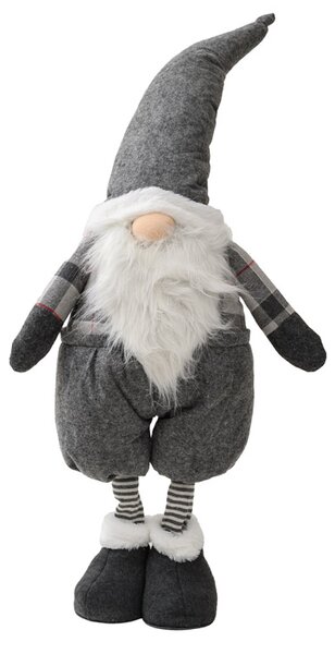 Dekoracyjny skrzat GNOME 90 cm, szary