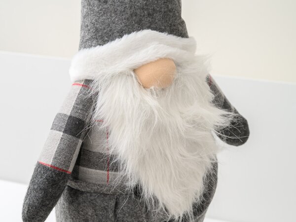 Dekoracyjny skrzat GNOME 90 cm, szary