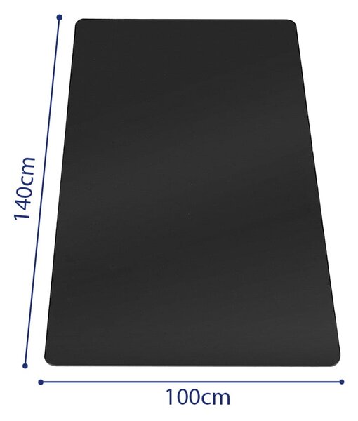 Czarna plastikowa mata pod krzesło 100 x 140 cm