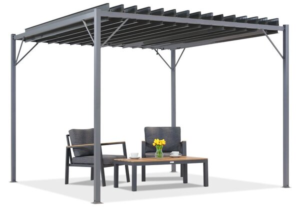 Antracytowa pergola tarasowa Tasos 3x3m Garden Point