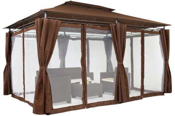 Pawilon ogrodowy Ibiza 3x4m brązowy z moskitierą Garden Point