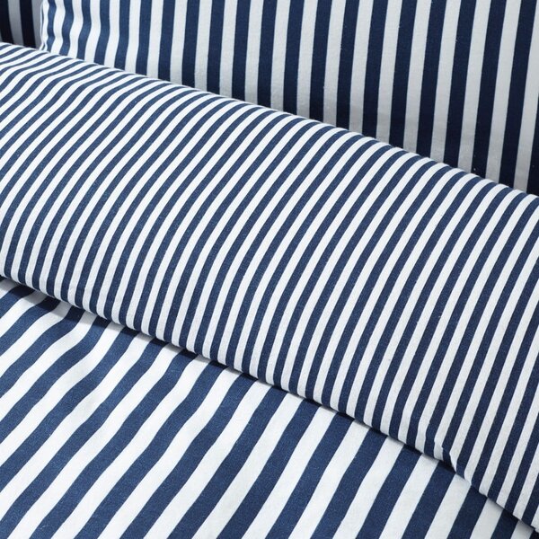 Ciemnoniebieska flanelowa pościel dwuosobowa 230x220 cm Stripe – Catherine Lansfield