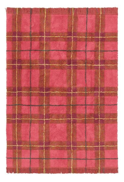 Czerwony bawełniany dywan odpowiedni do prania/tkany ręcznie 90x120 cm Tartan Vintage Red – Lorena Canals