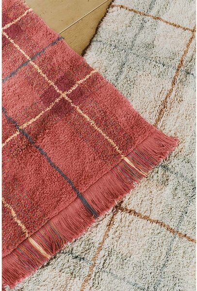 Czerwony bawełniany dywan odpowiedni do prania/tkany ręcznie 90x120 cm Tartan Vintage Red – Lorena Canals
