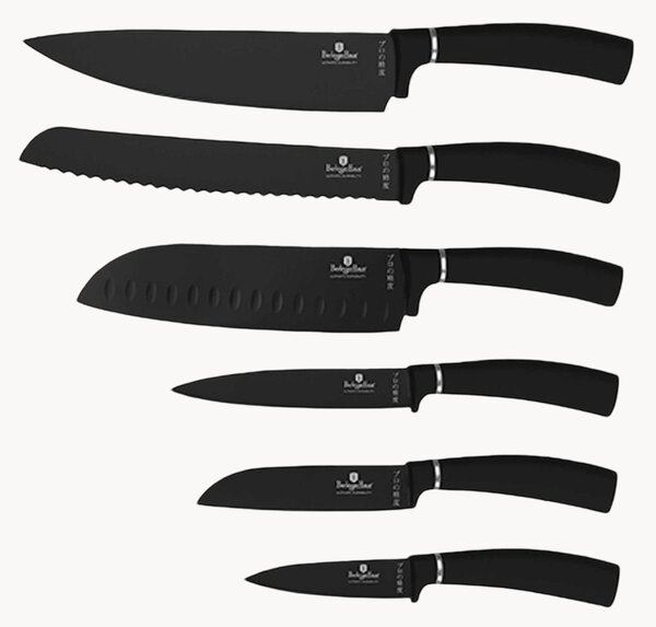 Komplet noży ze stali szlachetnej Matte Black, 6 elem